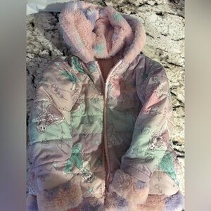 Pastel Hooded Jacket with Cartoon Print